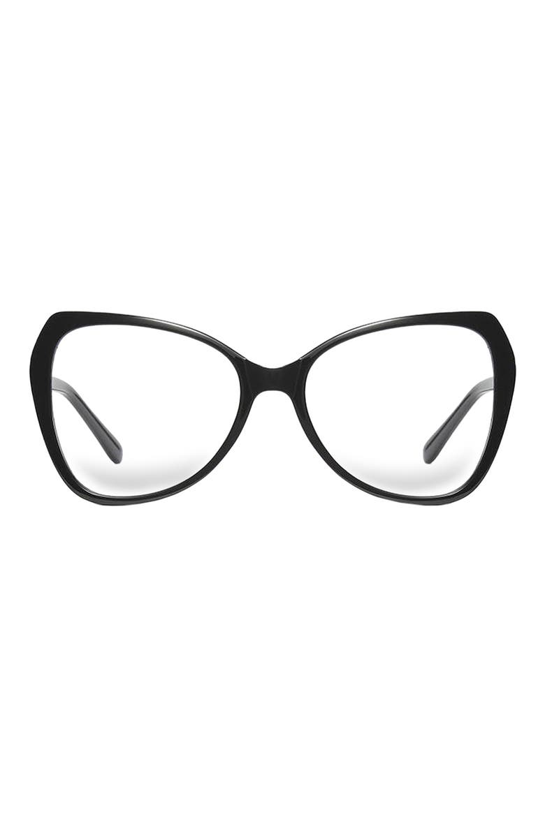 Margot 54mm Butterfly Blue Light Blocking Glasses, Main, color, BLACK/ CLEAR