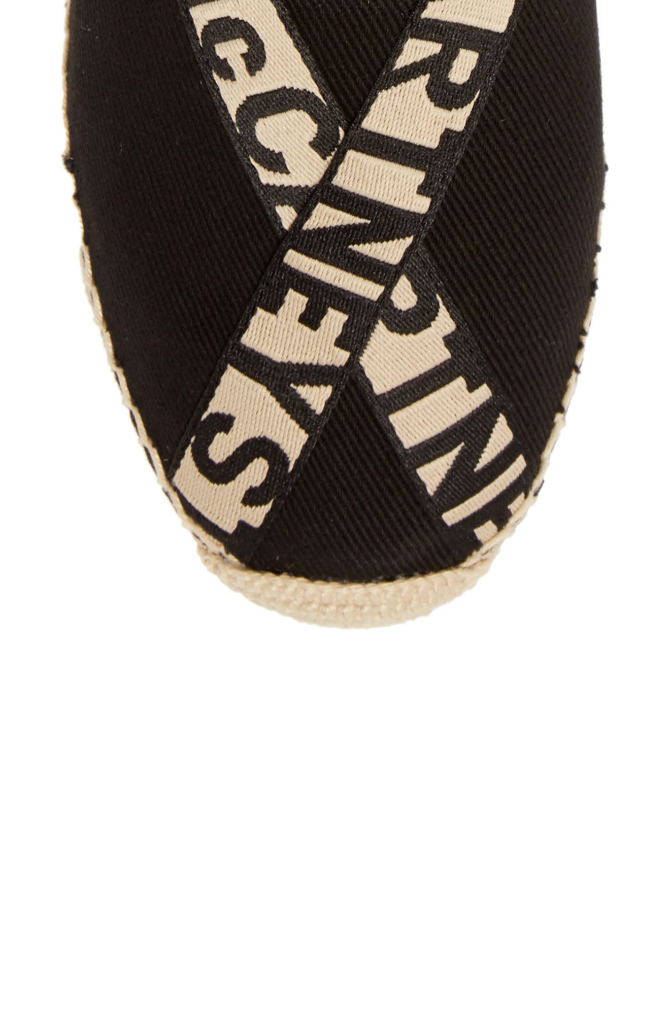 Stella McCartney Gaia Logo Ankle Wrap Espadrille Flat, Alternate, color, 