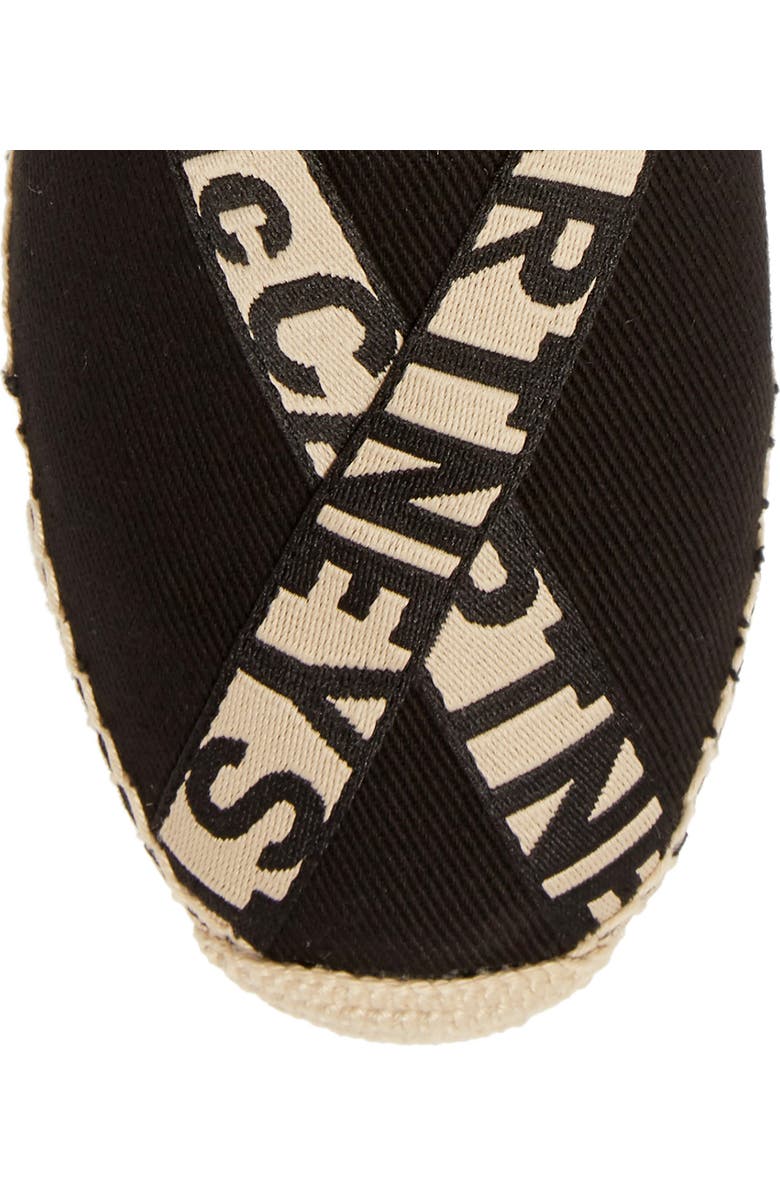 Stella McCartney Gaia Logo Ankle Wrap Espadrille Flat, Alternate, color,