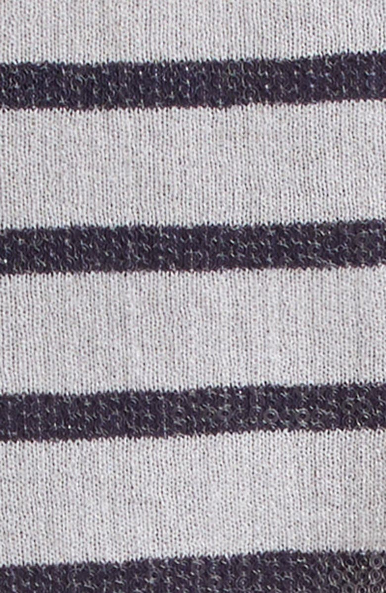 Milly Stripe Sequin Shell, Alternate, color, Ecru/ Navy