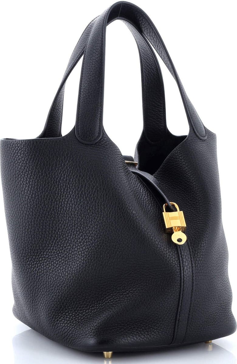 Pre-Owned Hermes Picotin Lock Bag Clemence MM, Alternate, color, Noir