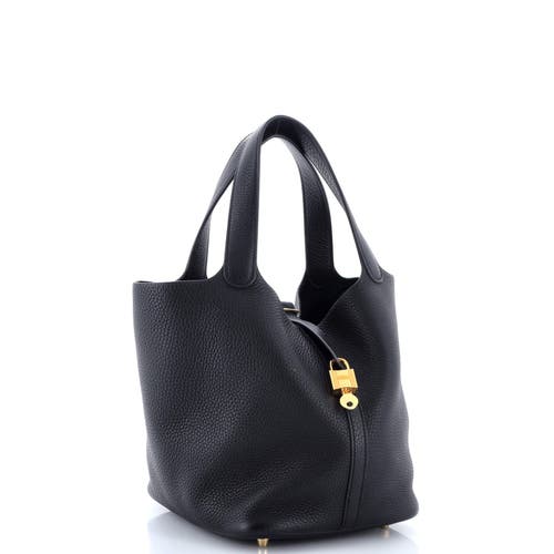 Pre-owned Hermes Hermes Picotin Lock Bag Clemence Mm In Black
