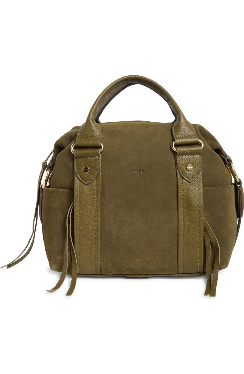 AIMEE Sierra Satchel Bag, Main, color, Kelp Suede