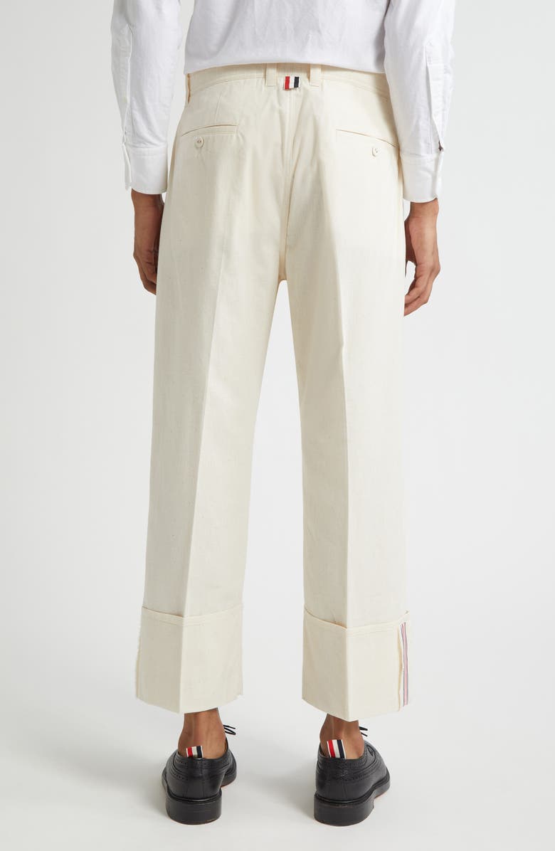 Thom Browne Unconstructed Straight Leg Pants, Alternate, color, Muslin