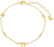 BY ADINA EDEN Mini CZ Bezel Jewish Charm Bracelet
