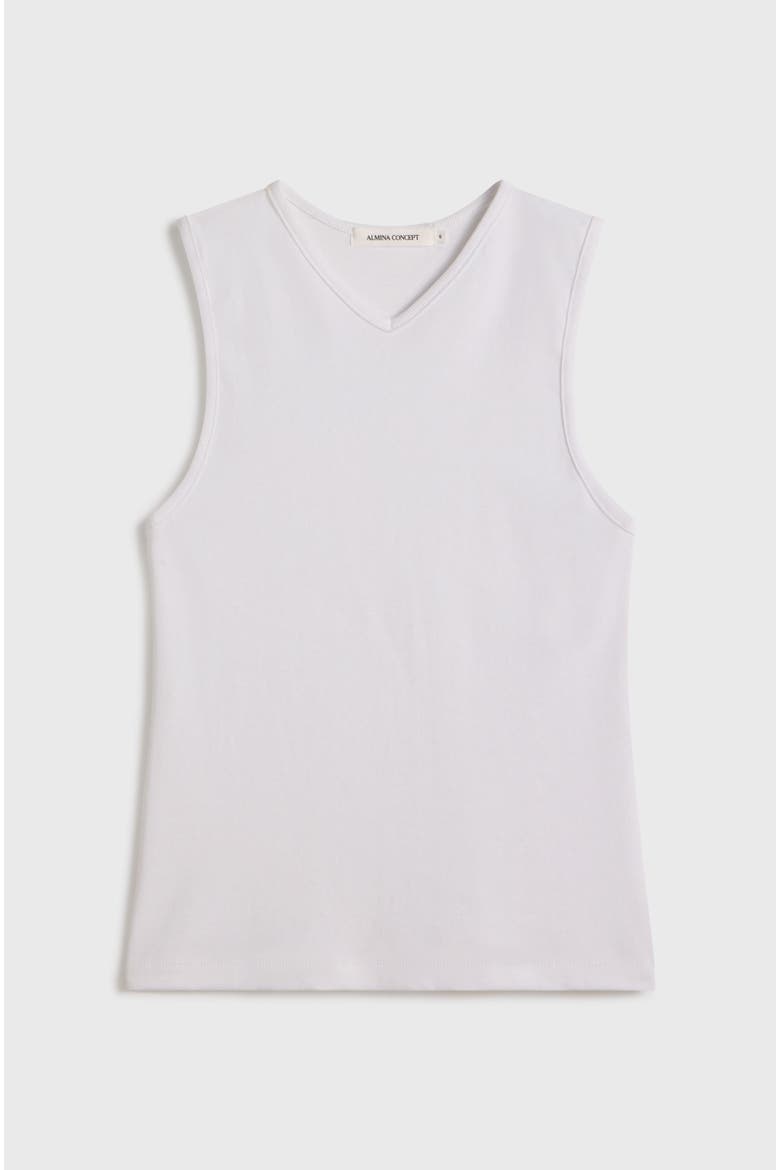 High V Neck Tank, Alternate, color, White
