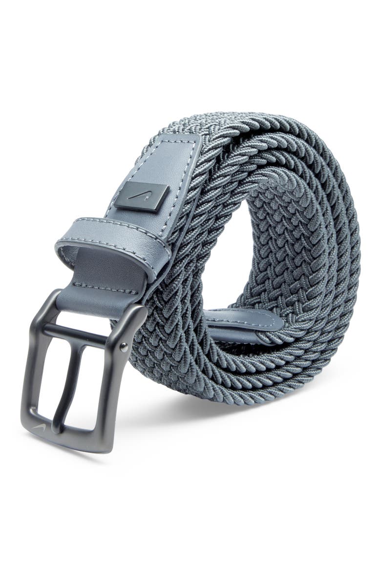 Woven Stretch Belt, Alternate, color, DARK GREY