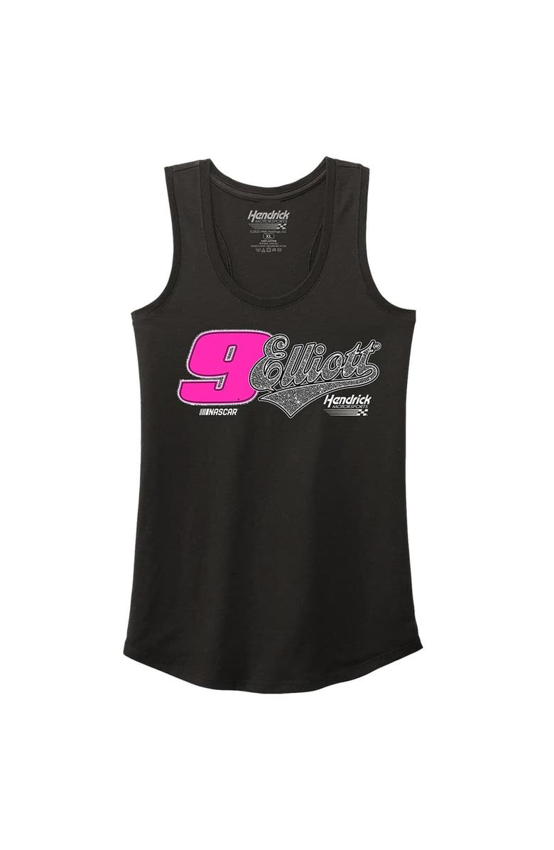 HENDRICK MOTORSPORTS TEAM COLLECTION Women's Hendrick Motorsports Team Collection Black Chase Elliott Name & Number Racer Back Tank Top, Alternate, color, Black