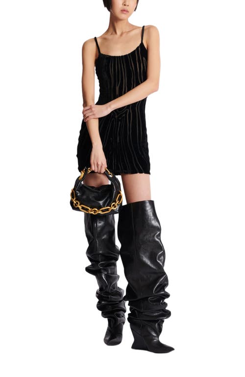 Balmain Mini Sync Bag In Calfskin Leather In Black