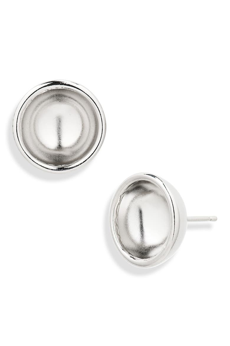Small Freja Stud Earrings, Main, color, PALLADIUM