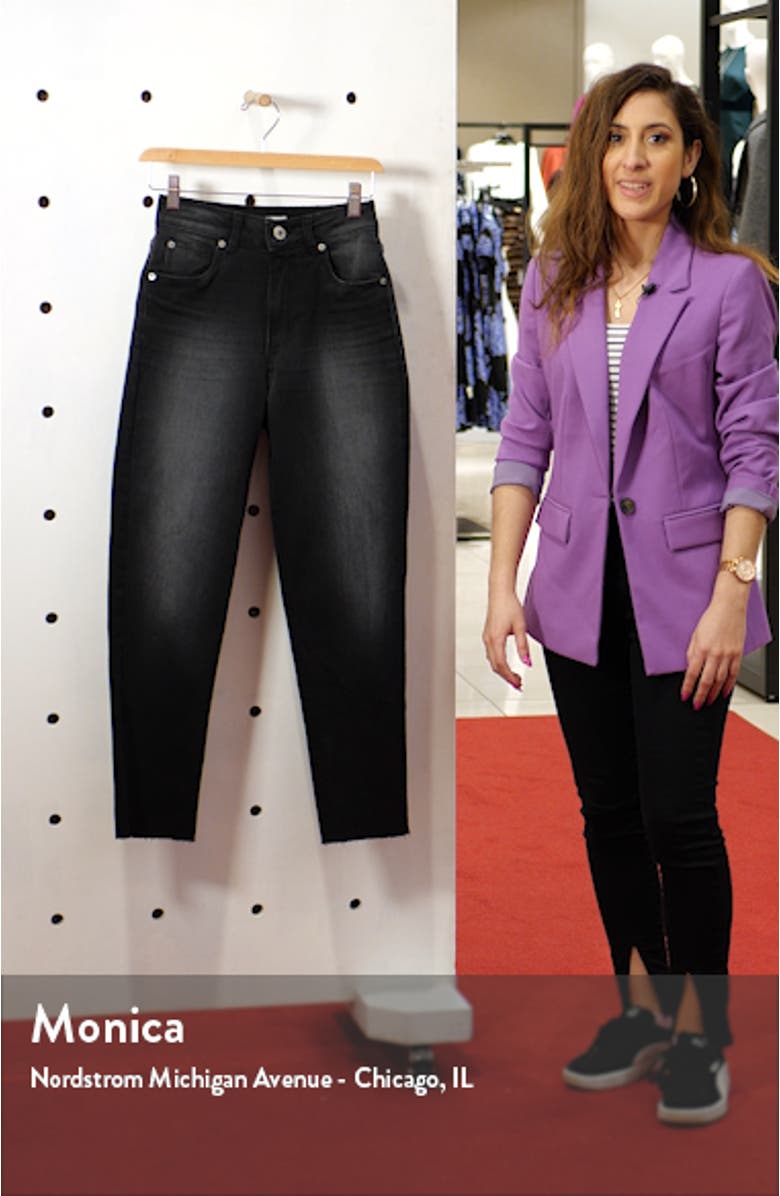 Alicia High Waist Raw Hem Crop Straight Leg Jeans, sales video thumbnail