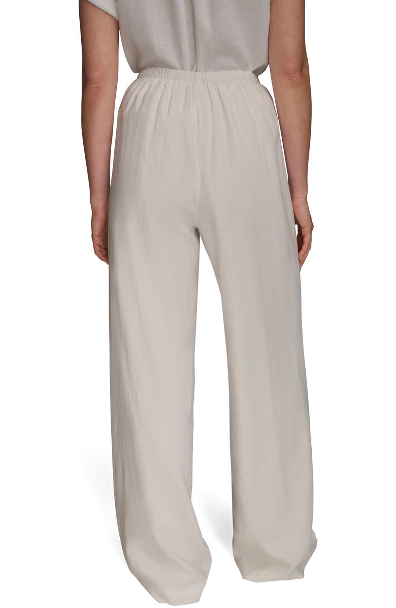 Donna Karan New York Linen Blend Wide Leg Pants, Alternate, color, Cream