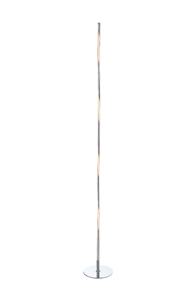 JONATHAN Y Pilar 63.75" LED Integrated Floor Lamp, Main, color, Chrome
