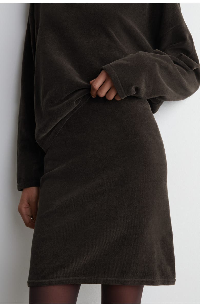 COS Chenille Mini Skirt, Alternate, color, Brown