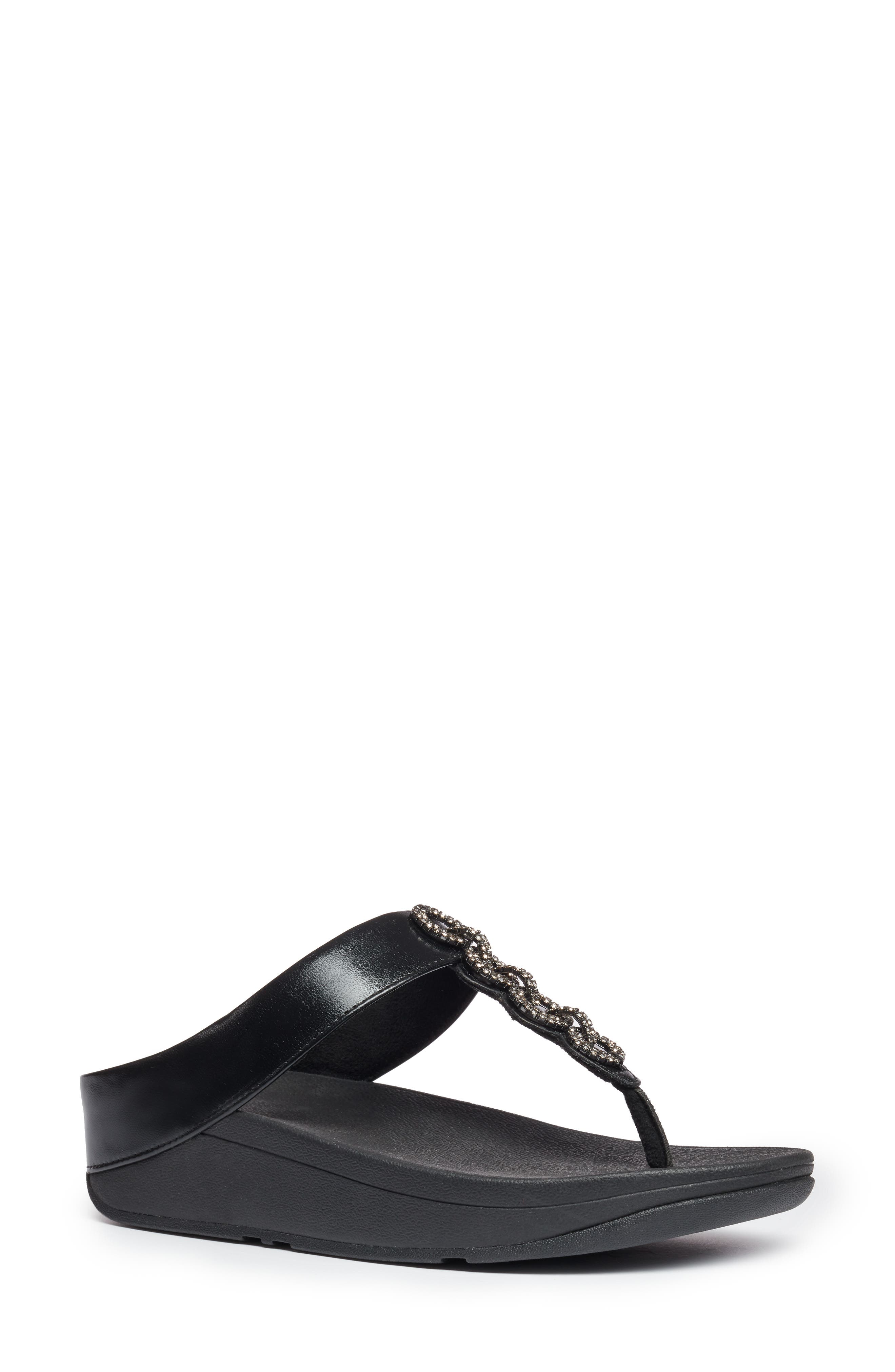 FitFlop Fino Crystal Embellished Thong Platform Sandal