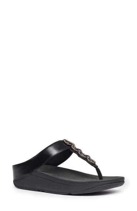 FitFlop Fino Crystal Embellished Thong Platform Sandal