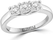 EFFY 14K White Gold Diamond Three-Stone Past, Present, & Future Ring