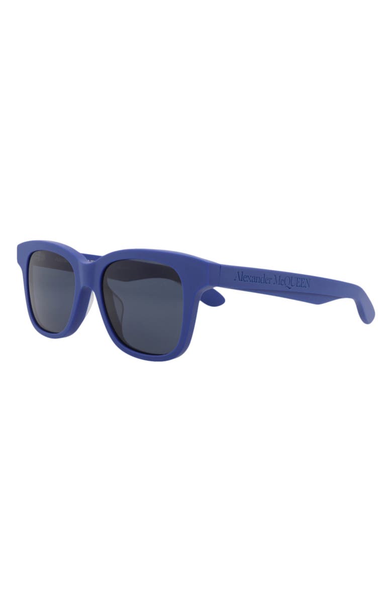 McQueen 52mm Square Sunglasses, Alternate, color, Blue Blue Blue