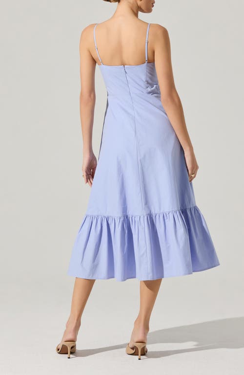 Astr The Label Twisted Bow Detail Cotton Dress In Blue