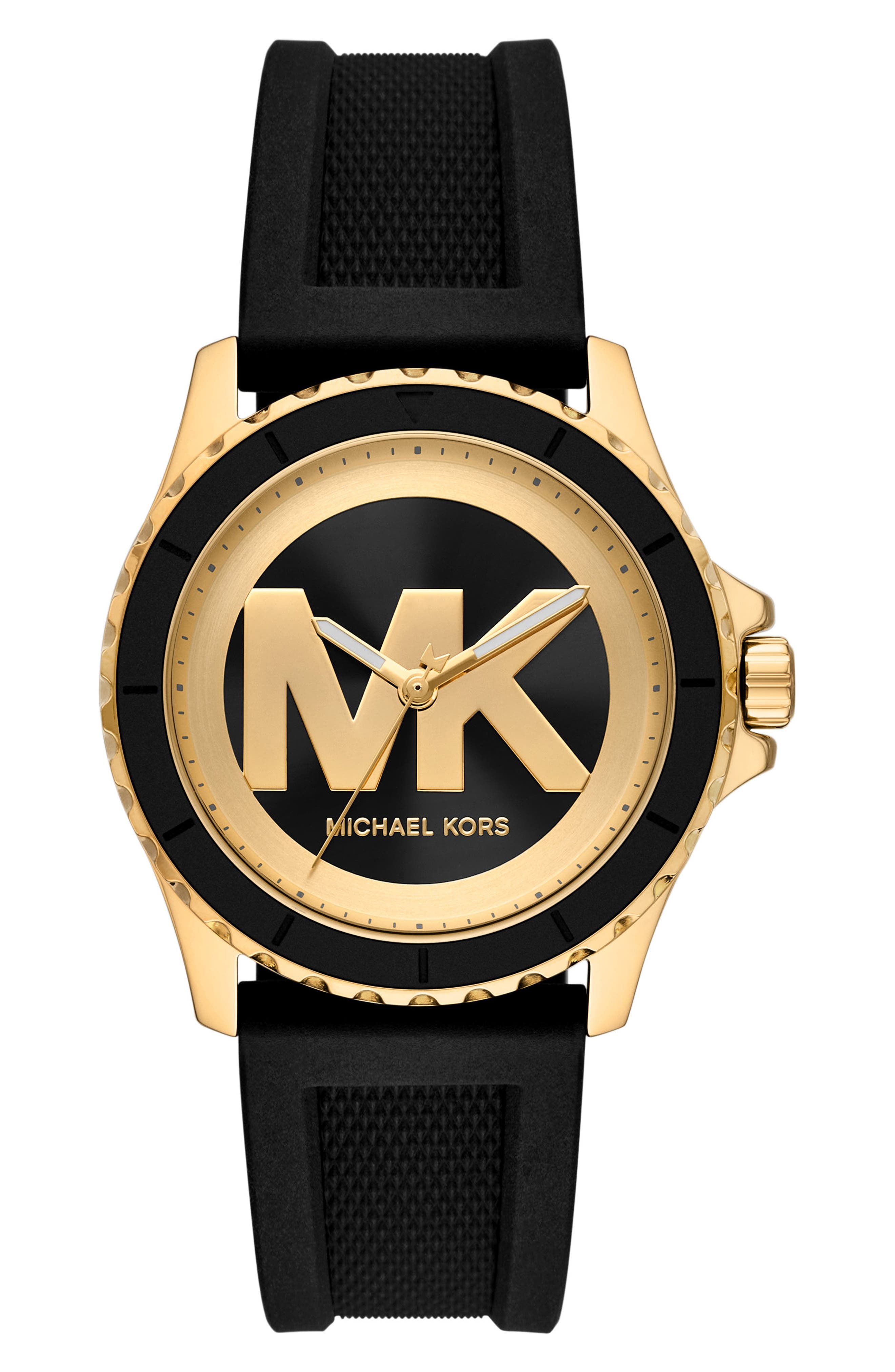 MICHAEL Michael Kors Everest Three-Hand Quartz Silicone Strap Watch, 40mm