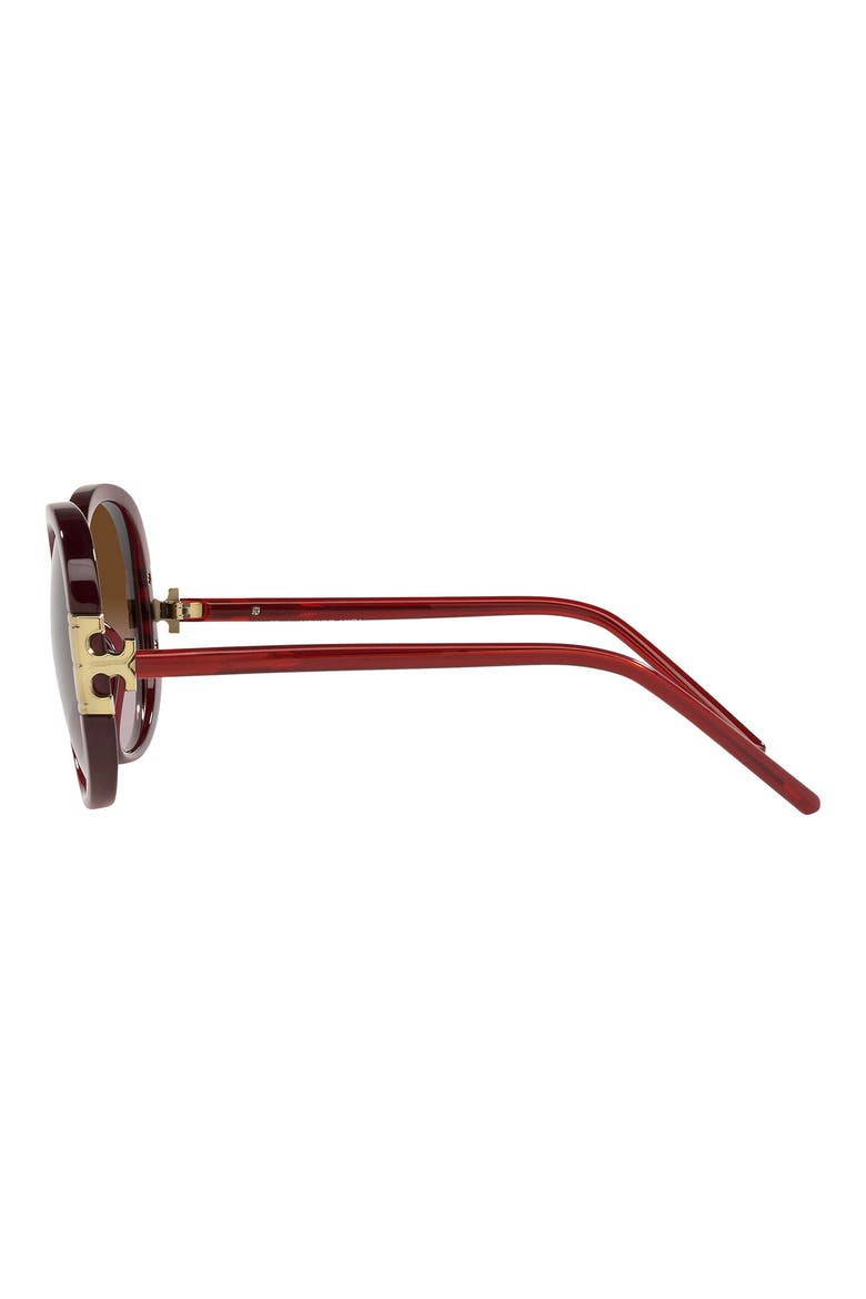 Serif-T 57mm Oval Sunglasses, Alternate, color, BORDEAUX/ DARK BROWN GRADIENT
