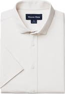 Mizzen+Main Newport Solid Short Sleeve Knit Cotton Blend Button-Up Shirt
