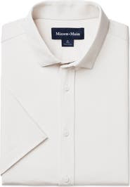 Mizzen+Main Newport Solid Short Sleeve Knit Cotton Blend Button-Up Shirt