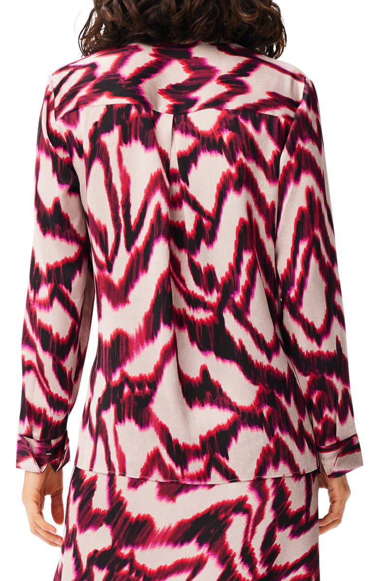 NIC+ZOE Blurred Ikat Button-Up Shirt, Alternate, color, Pink Multi