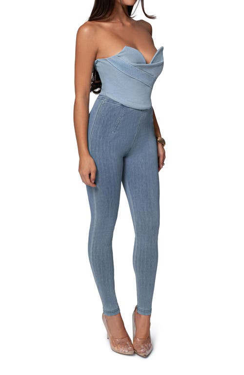 Jluxlabel Teyana Strapless Denim Bustier Top