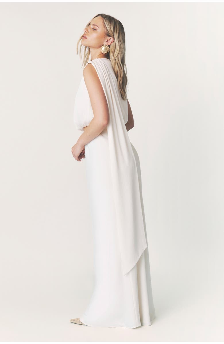 Six Stories Solene Satin Bias Cut Maxi Skirt, Alternate, color, Cream