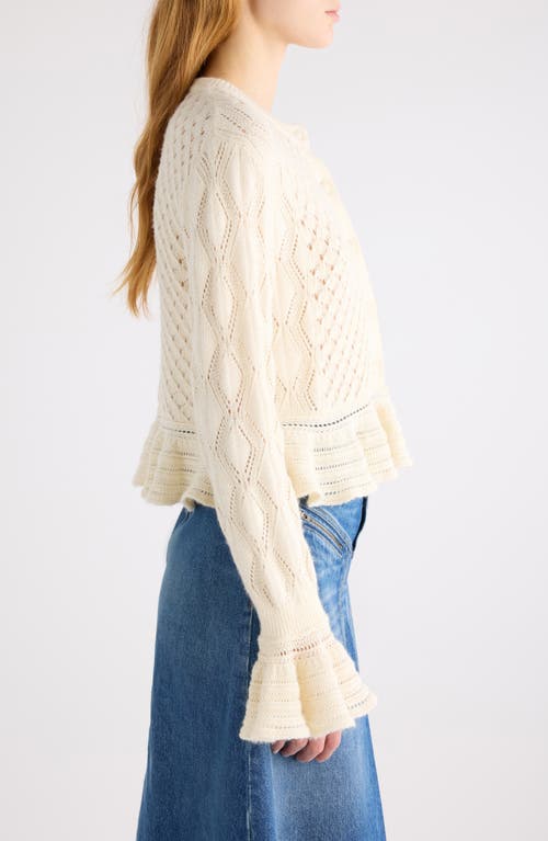Chloé Latte-colored Crochet Cardigan In Blend In Neutral