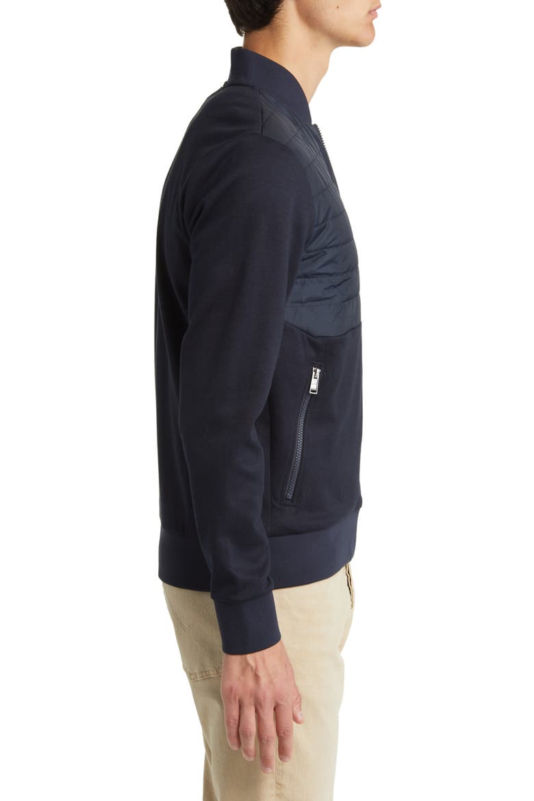 Skiles Quilted Bomber Jacket, Alternate, color, DARK BLUE