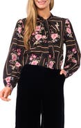 Ted Baker Alba Floral Tie Neck Shirt