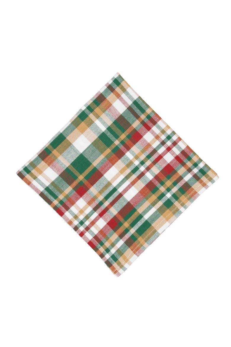 Alpine Plaid Cozy Fall Set of 6 Cloth Napkins, Alternate, color, Red
