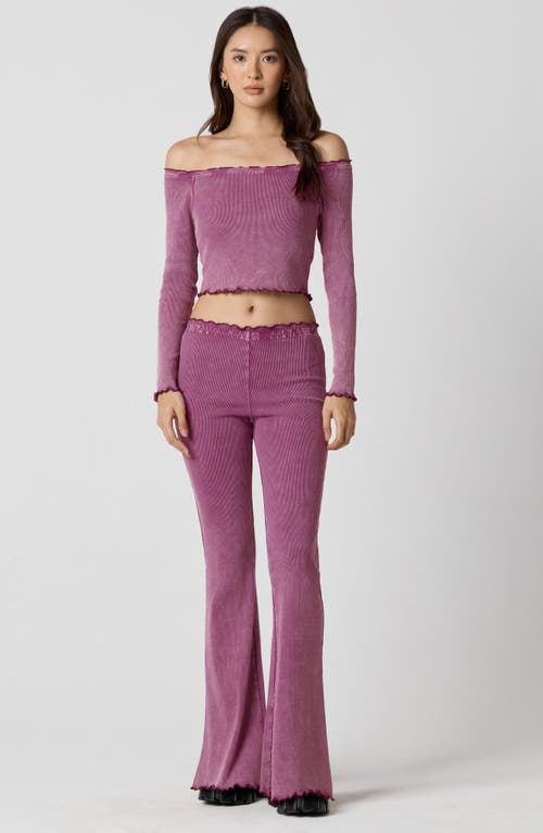 Florence By Mills Core Washed Rib Stretch Cotton Pants In Purple