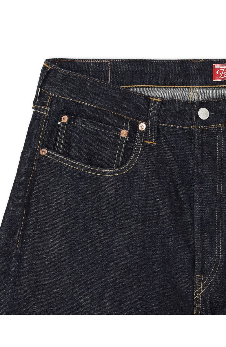 Fortela 933 Barney Japan Selvedge 5-Pocket Loose Fit Indigo Rinse Denim, Alternate, color, Blue