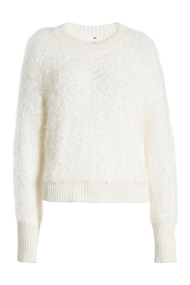 Fluffy Dolman Sweater, Alternate, color, IVORY