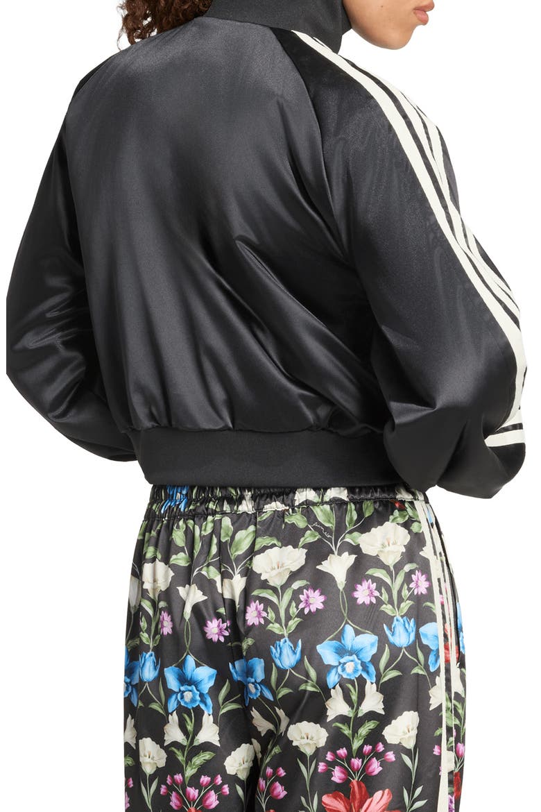 Floral Track Jacket, Alternate, color, BLACK/CREAM WHITE/CRAFT GREEN
