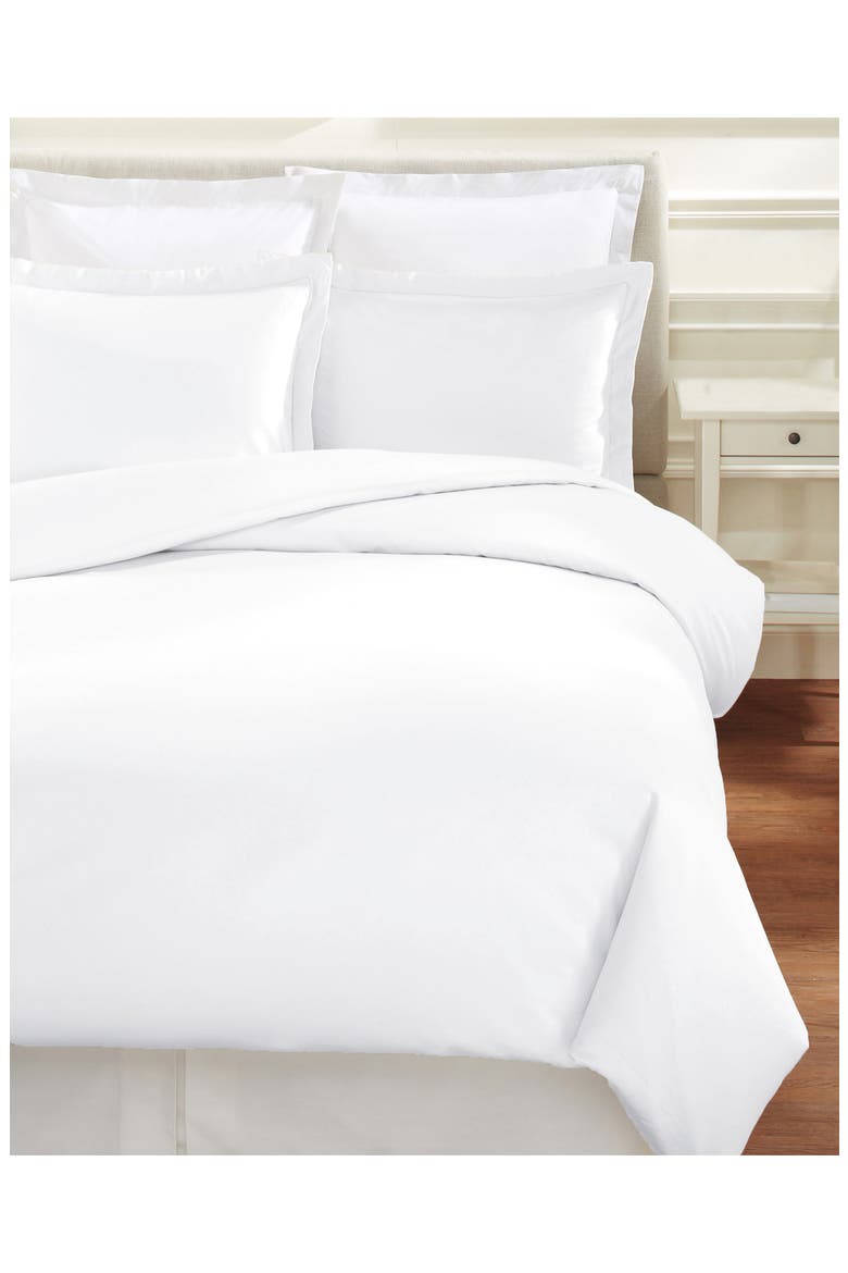 Hemstitch 600 Thread Count Duvet Set, Main, color, WHITE