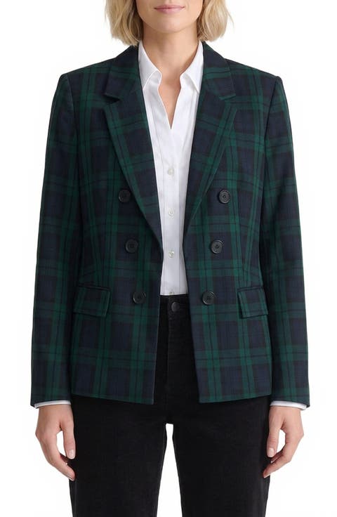 Plaid Double Breasted Blazer