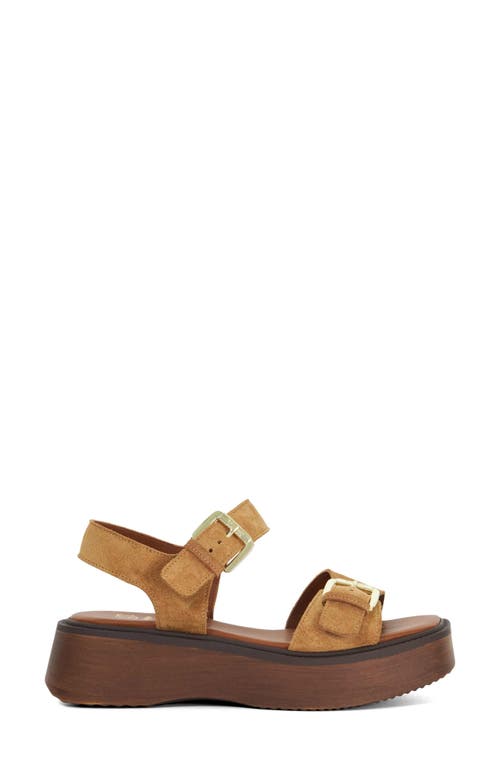 Dune London Luno Ankle Strap Platform Sandal In Sand