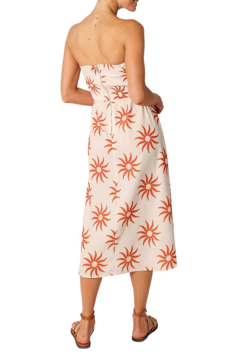 Ryder Strapless Midi Dress, Alternate, color, SOLEIL