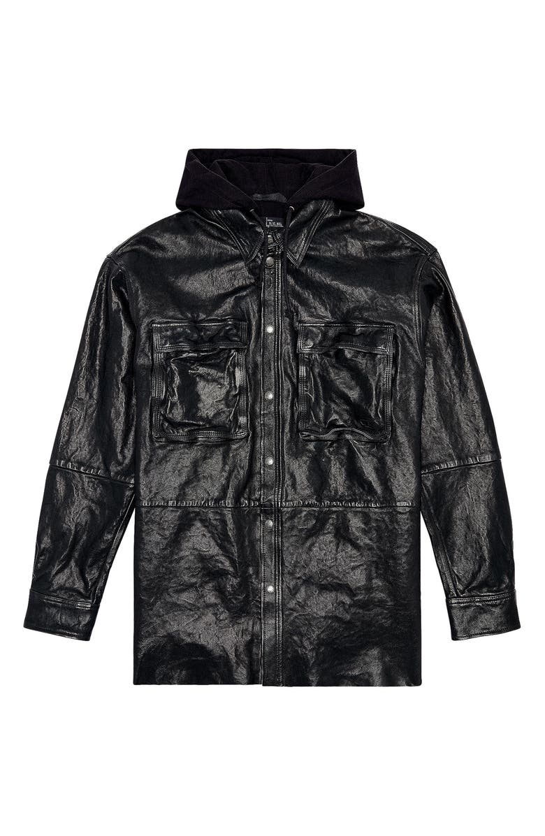 DIESEL<sup>®</sup> L-Sphinx Double Hood Leather Jacket, Alternate, color,