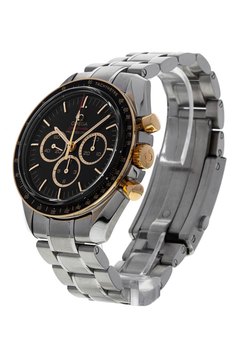 Omega Preowned Speedmaster Moonwatch Professional Bracelet Chronograph Watch, 42mm, Alternate, color, SILVER / BLACK