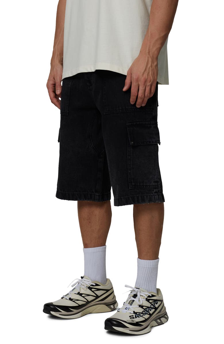 Good For Nothing Cargo Denim Shorts, Alternate, color, Black