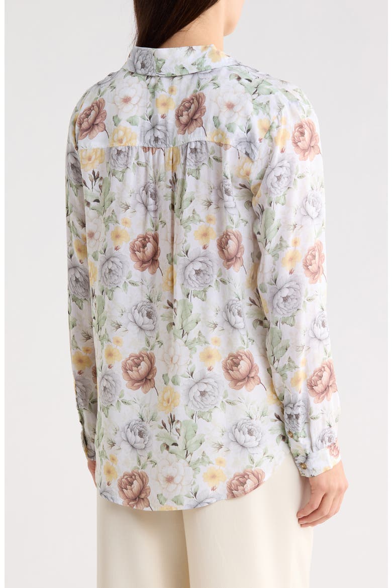 Floral Button-Down Shirt, Alternate, color, PASTEL FLOWERS