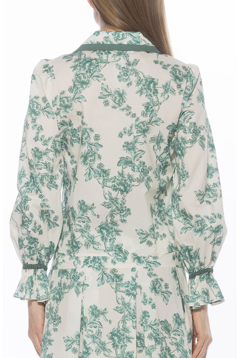 Shannan Tipped Collar Button-Up Shirt, Alternate, color, GREEN FLORAL