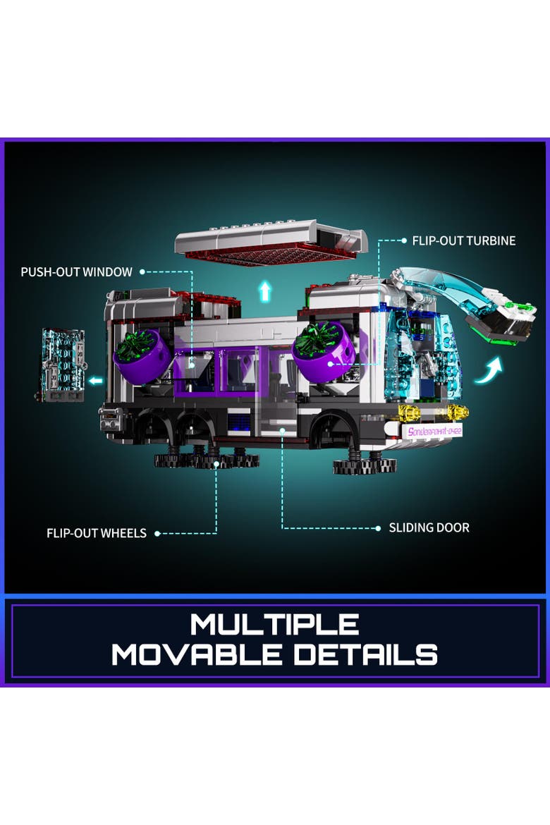 Cyberpunk Future Bus LED Building Set Model CP605B, Alternate, color, Multicolor