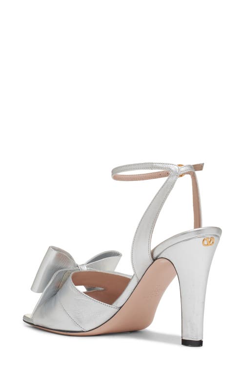 Valentino Bowow Metallic Leather Sandals