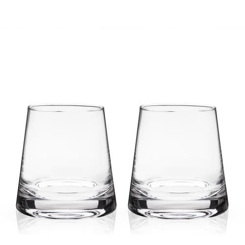 Viski Burke Crystal Whiskey Glasses Set of 2 in Clear 